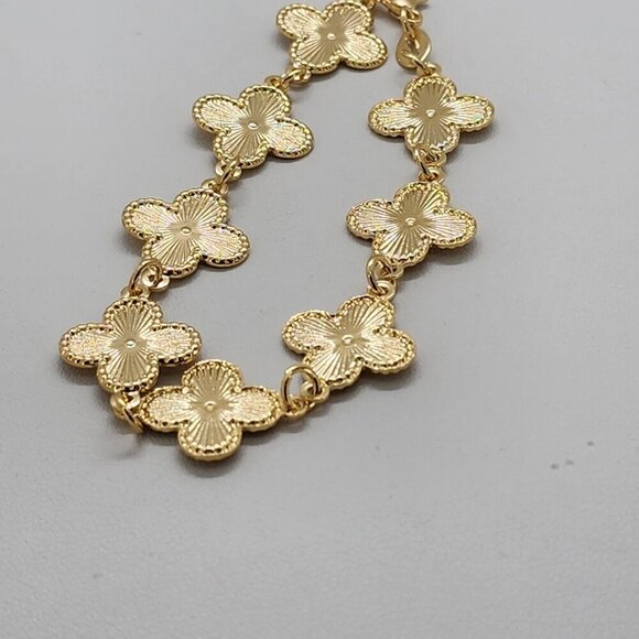 Brand New Brazilian 18k Gold Filled 8 Clover Bracelet - Picture 3 of 5